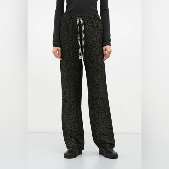 Zadig & Voltaire Pomy Jac Leo animal print track pants 38(FR) waist 15” NWT.